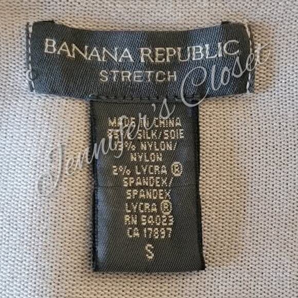 Banana Republic Stretch Tan Silk V Neck Side Ties Long Sleeve Sweater Size Small - Picture 6 of 9